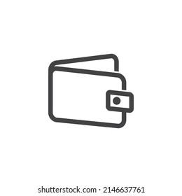 vector illustration of flat outline wallet design icon.