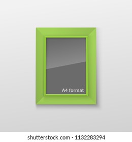 vector illustration flat paper photo frame isolated on wall room in interior
