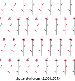 Vector illustration of flat pattern with simple flowers and leaves. Suiteble for decoration.