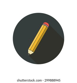 Vector illustration of flat pencil icon