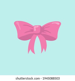 Vector Illustration Flat Pink Bowtie