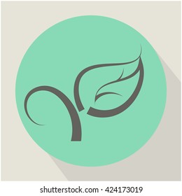 Vector illustration of the flat plant icon