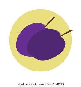 Vector illustration of flat plum icon