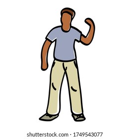 
Ilustración vectorial de un manifestante plano. diseño de caracteres masculinos