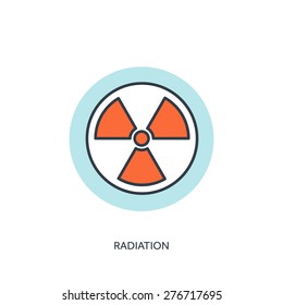 Vector illustration. Flat radiation icon.