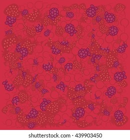 vector illustration / flat red berries background / strawberries raspberries and cranberries mix for wallpaper or poster design