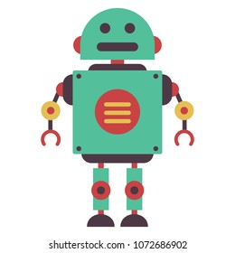 Vector Illustration Of Flat Robot