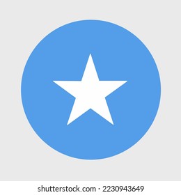 Vector illustration of flat round shaped of Somalia flag. Official national flag in button icon shaped.