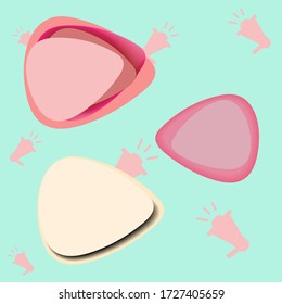 Vector illustration in flat Rounded triangle style in the pastel color. dialogue speech bubbles news, social networks and chat.