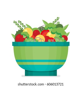 Vector illustration of a flat salad.