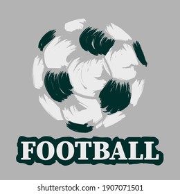Vector illustration, flat screen. Soccer ball, colorful, with text.