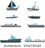 Vector illustration Flat ship set icon isolated on white background