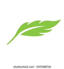 Vector illustration of flat, simple green leaf fruit logo design template. 4000 x 4000 pixel perfect.