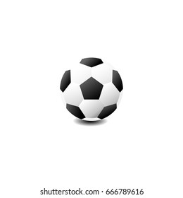 Vector illustration flat soccer ball icon isolated on white background with shadow. Football symbol.