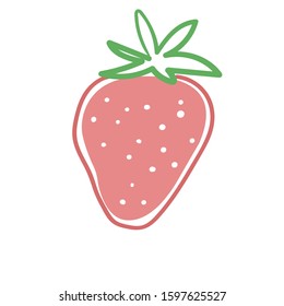 vector illustration with flat strawberries on a white background. icon, design object.