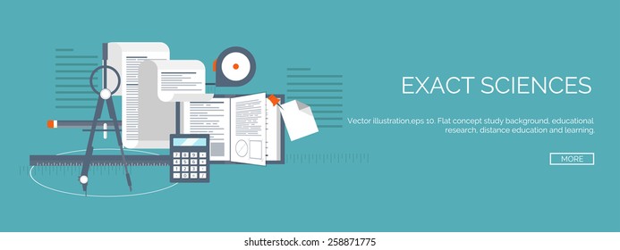 Vector illustration. Flat study backgrounds set. Education and online courses, web tutorials, e-learning. Study and creative process. Power of knowledge. Video tutorials.