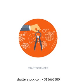 Vector illustration. Flat study backgrounds set. Education and online courses, web tutorials, e-learning. Study and creative process. Power of knowledge. Video tutorials.