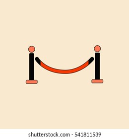 Vector illustration in flat style Barrier rope
