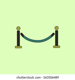 Vector illustration in flat style Barrier rope