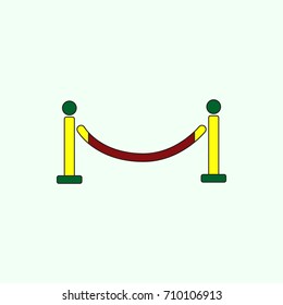 Vector illustration in flat style Barrier rope