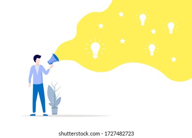 Vector illustration, flat style, business promotion, advertising, growing ideas and inspiration for business. 