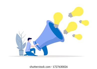 Vector illustration, flat style, business promotion, advertising, growing ideas and inspiration for business. 