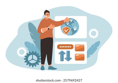 vector illustration in flat style. business presentation