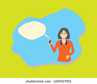 Vector illustration, flat style, businessmen discuss social network, news, social networks, chat, dialogue speech bubbles