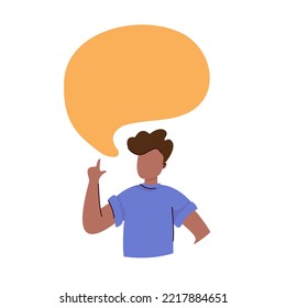 Vector illustration, flat style, businessmen discuss social network, news, social networks, chat, dialogue speech bubbles. People talk. Man. Conversation and idea concept