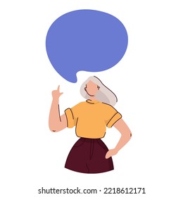 Vector illustration, flat style, businessmen discuss social network, news, social networks, chat, dialogue speech bubbles. People talk. Woman. Conversation and idea concept