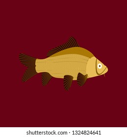 Vector illustration in flat style carp