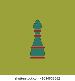 Vector illustration in flat style Chess Bishop