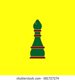 Vector illustration in flat style Chess Bishop