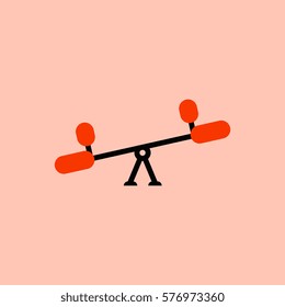 Vector illustration in flat style Childs seesaw