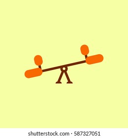 Vector illustration in flat style Childs seesaw