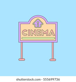 Vector illustration in flat style cinema sign