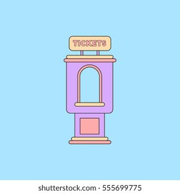 Vector illustration in flat style cinema ticket booth