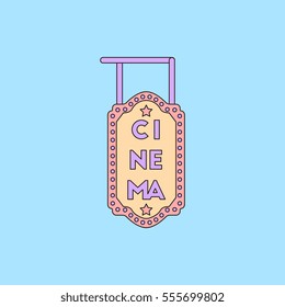 Vector illustration in flat style cinema sign