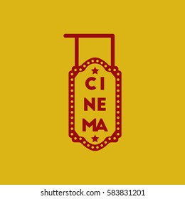 Vector illustration in flat style cinema sign