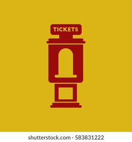 Vector illustration in flat style cinema ticket booth