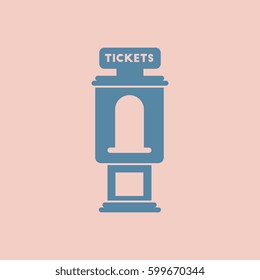 Vector illustration in flat style cinema ticket booth