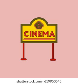 Vector illustration in flat style cinema sign