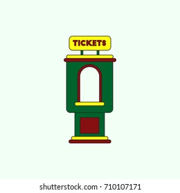 Vector illustration in flat style cinema ticket booth