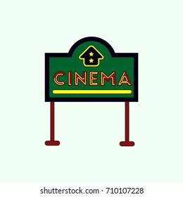 Vector illustration in flat style cinema sign