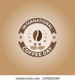 Vector illustration, flat style coffee cup with long shadow, as logo, icon or template, international coffee day.