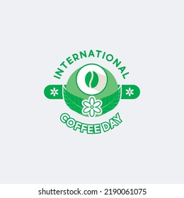 Vector illustration, flat style coffee cup with long shadow, as logo, icon or template, international coffee day.