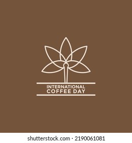 Vector illustration, flat style coffee cup with long shadow, as logo, icon or template, international coffee day.