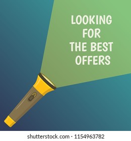 Vector illustration in a flat style. The concept of finding the best offers in business. Element of design