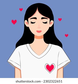 Vector illustration in a flat style. The concept of positive thinking, taking care of your mental and physical health. All elements are isolated from each other.