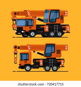 Vector illustration in a flat style construction machines